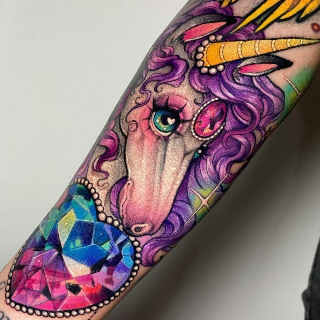 Watercolor Unicorn Tattoo