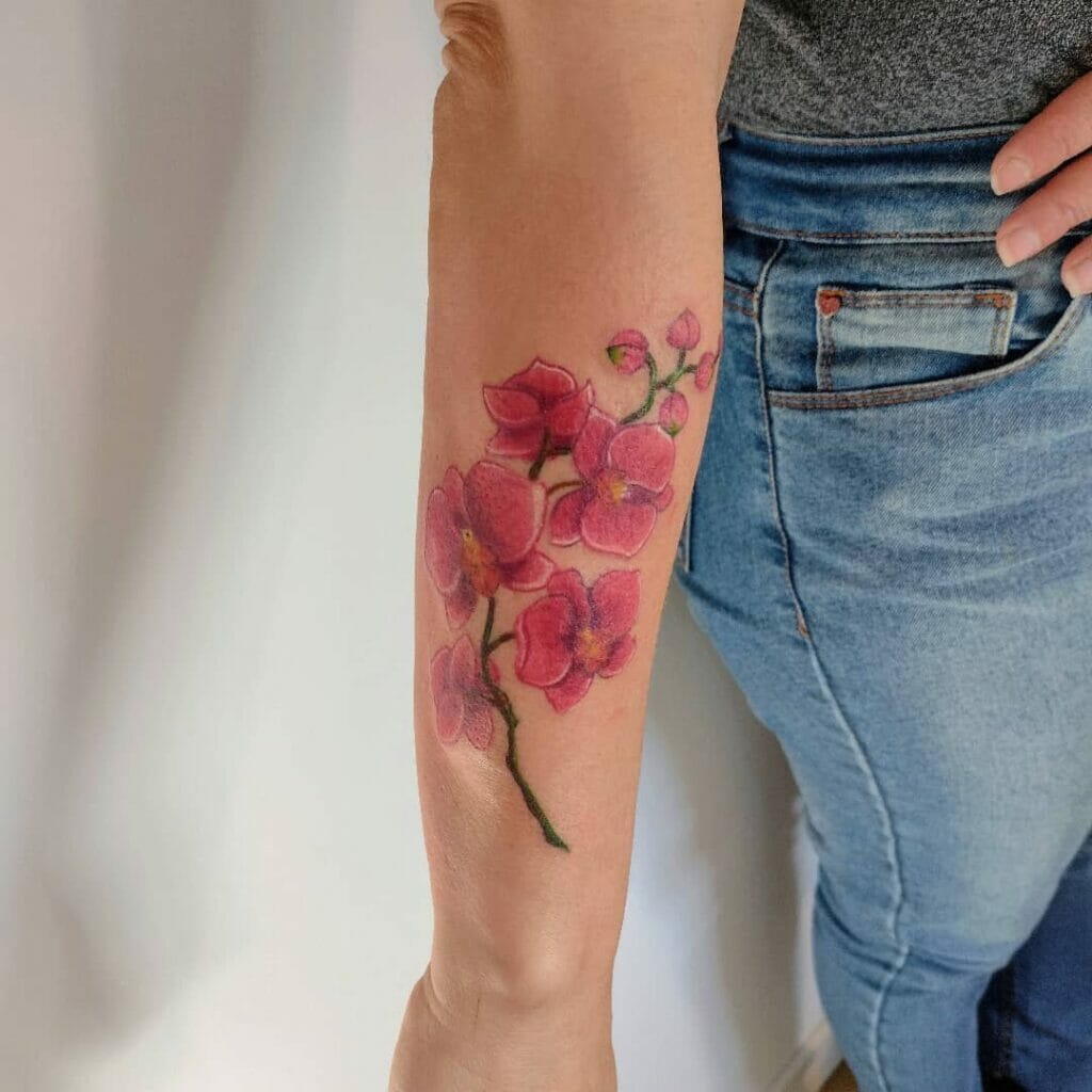Watercolour Orchid Tattoo