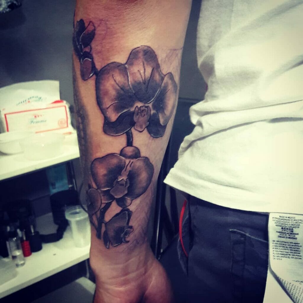 Watercolour Orchid Tattoo