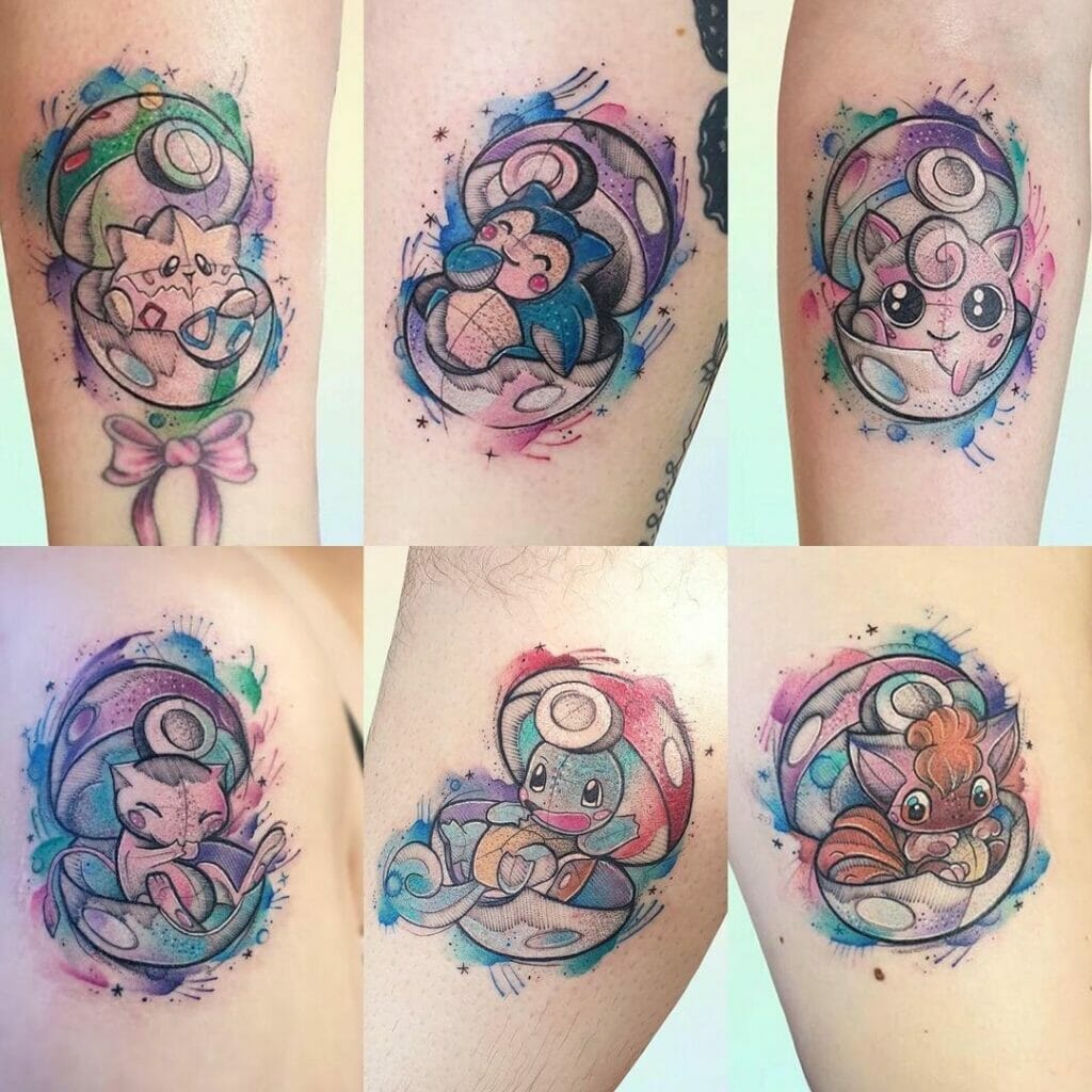 Watercolour Pokeball Tattoo