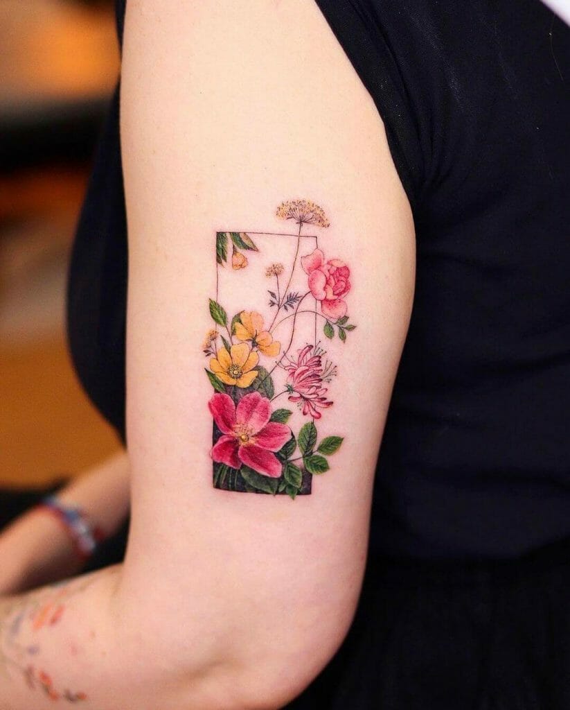 Watercolour Tattoo Wildflower Design