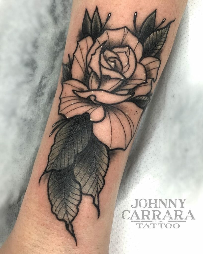 White Rose Tattoo On Wrist