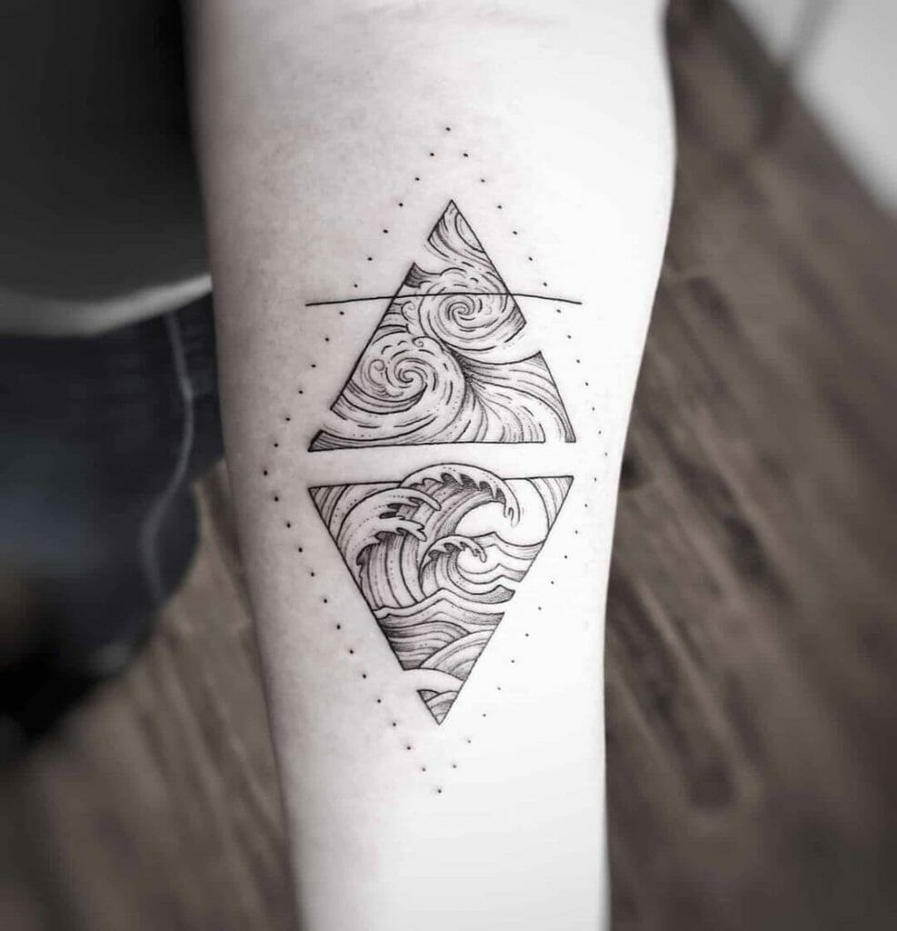 Wind Tattoo With Natural Elements