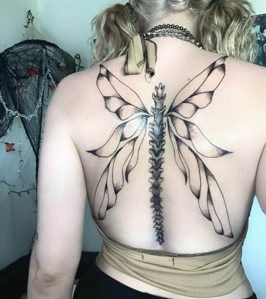 Wing Tattoos Featuring Dragonfly Fairy Designs