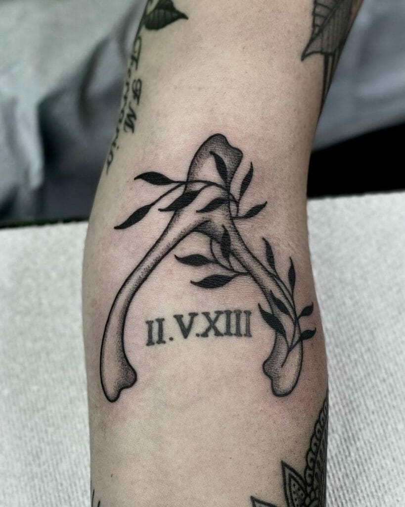 Wishbone Tattoos With Vine