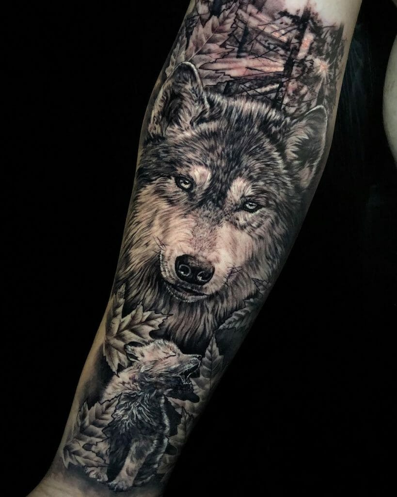 Wolf And Cub Tattoo
