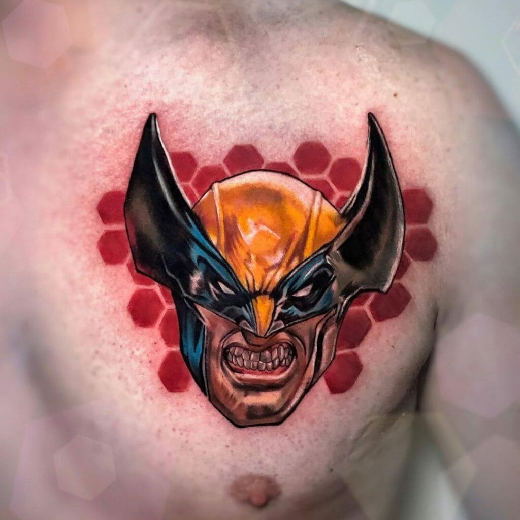 Wolverine Tattoo In Red Background
