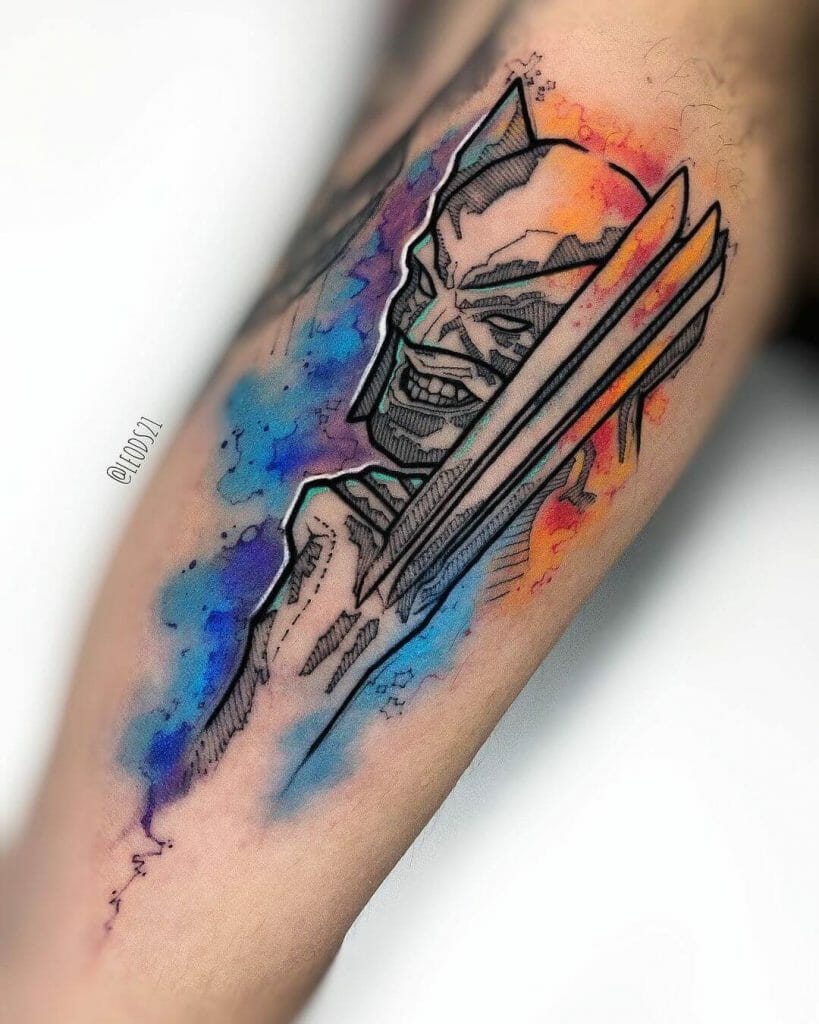 Wolverine Watercolour Tattoo