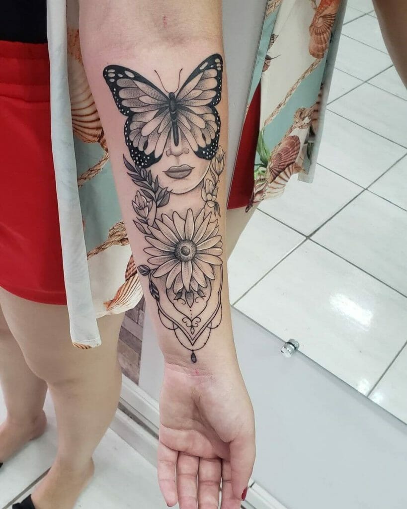 Women Butterfly Tattoo Design