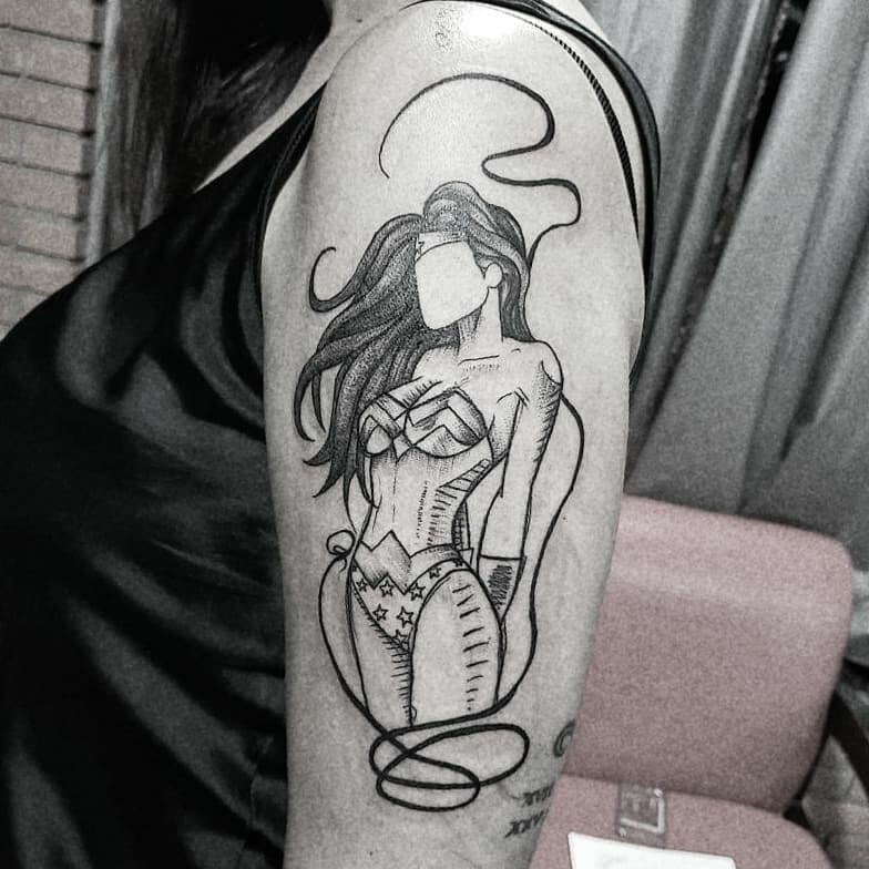 Wonder Woman Tattoo With The Lasso