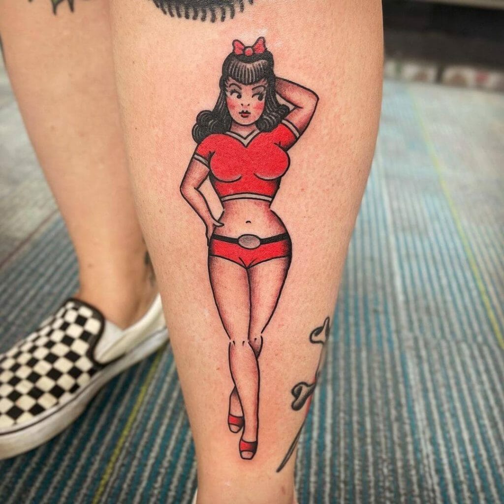 Tattoo uploaded by Tattoodo  Tattoo by Austin Maples AustinMaples  pinuptattoos pinup lady babe girl traditional color cowgirl  western  Tattoodo