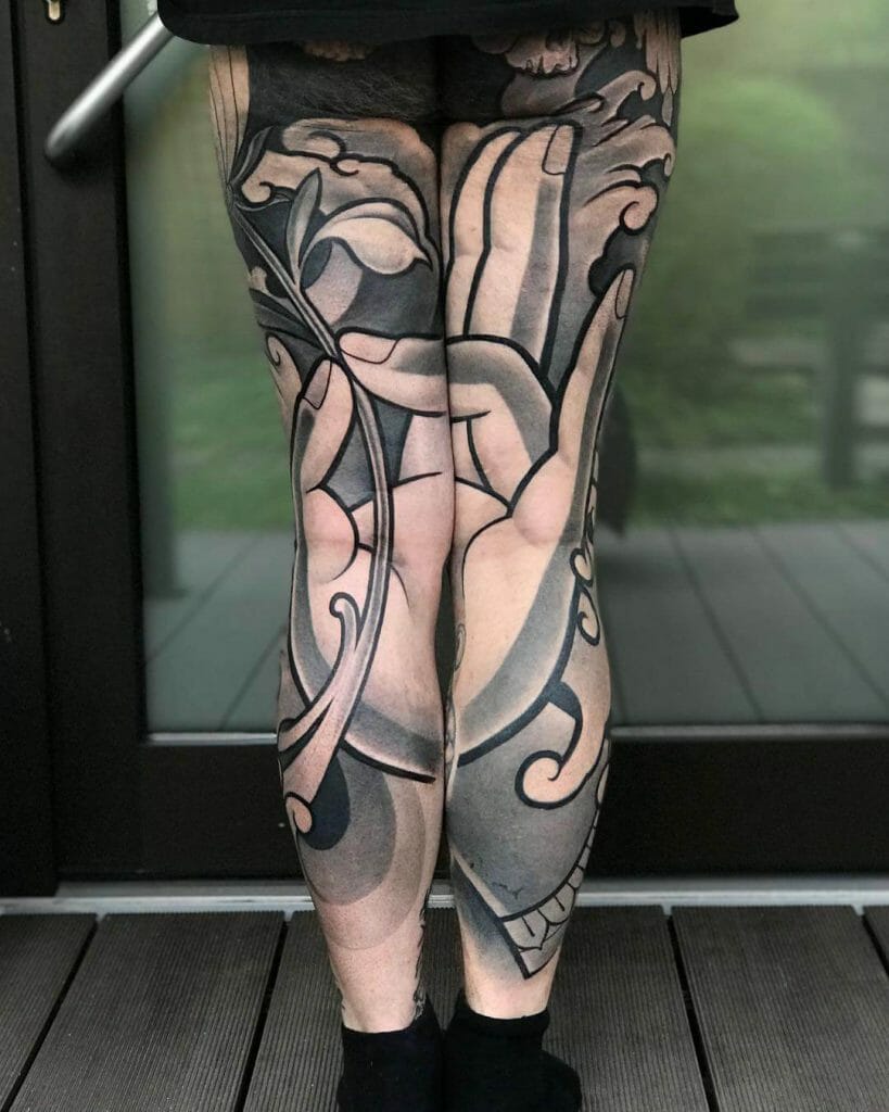 2 In 1 Leg Sleeve Tattoo