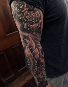 Cross and Roses Tattoo