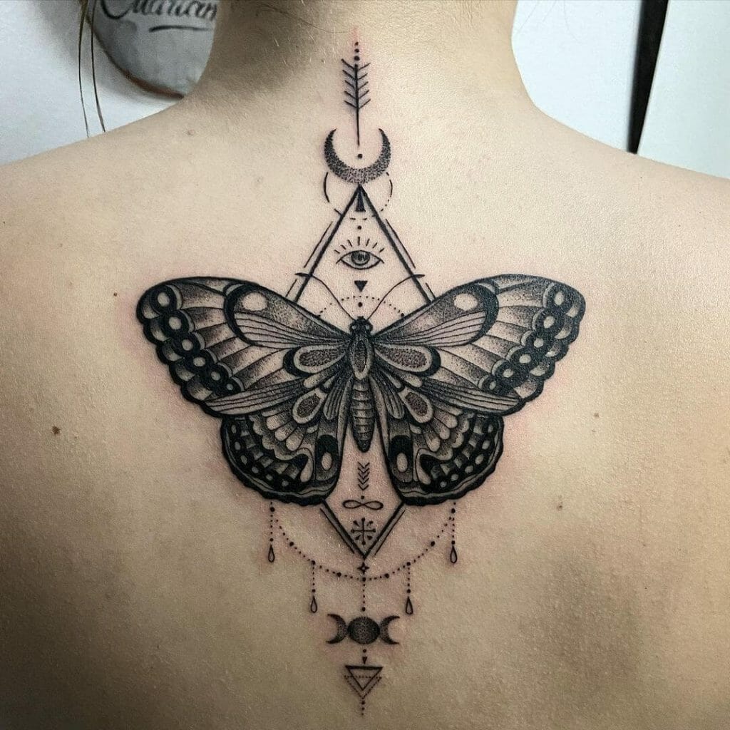 A Fine Greyscale Butterfly Tattoo