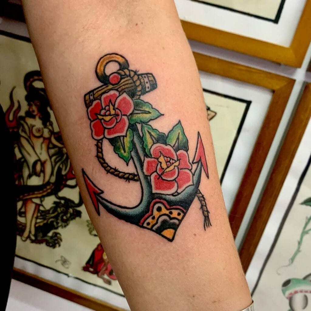 A Neo-traditional Anchor Tattoo Design