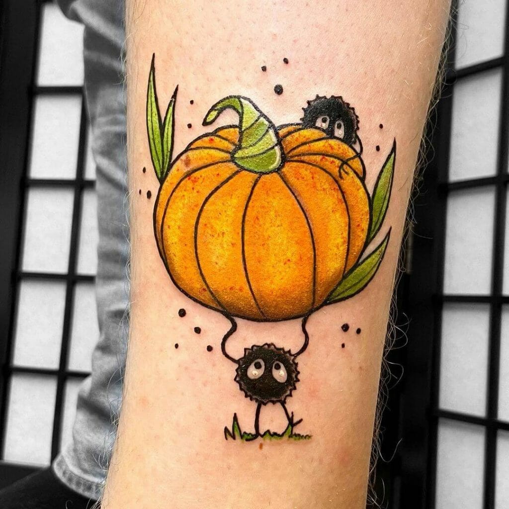 A Pumpkin Tattoo With Susuwatari