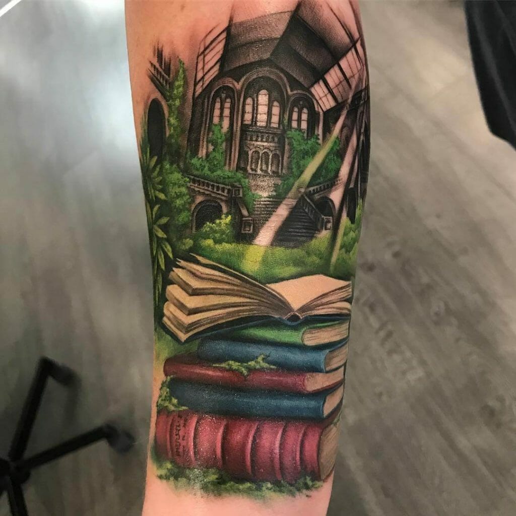 Abandoned Library Tattoo