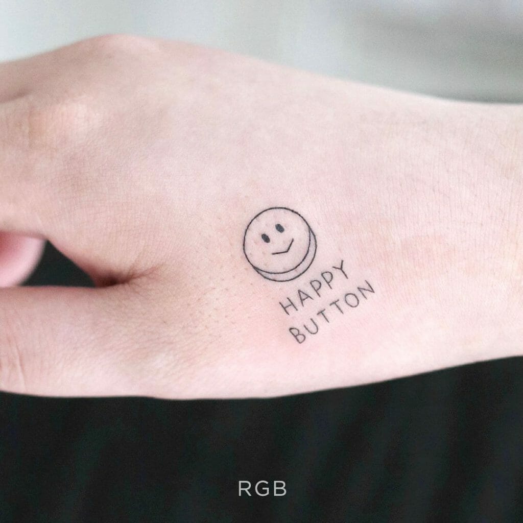 Adorable And Cheerful Button Tattoo Ideas