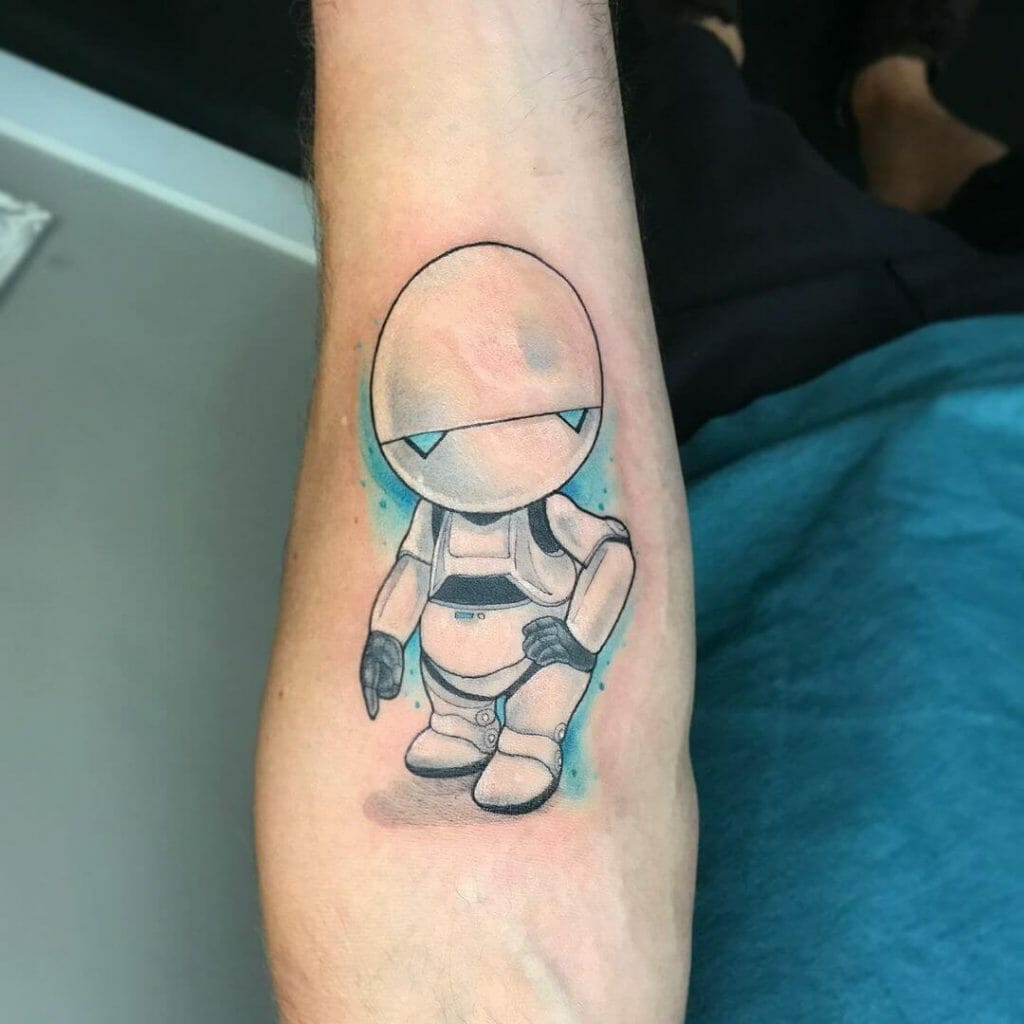 Adorable Tattoo Ideas Of Marvin The Android