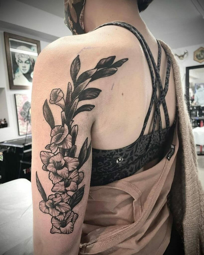 Aesthetic Gladiolus Flower Tattoo