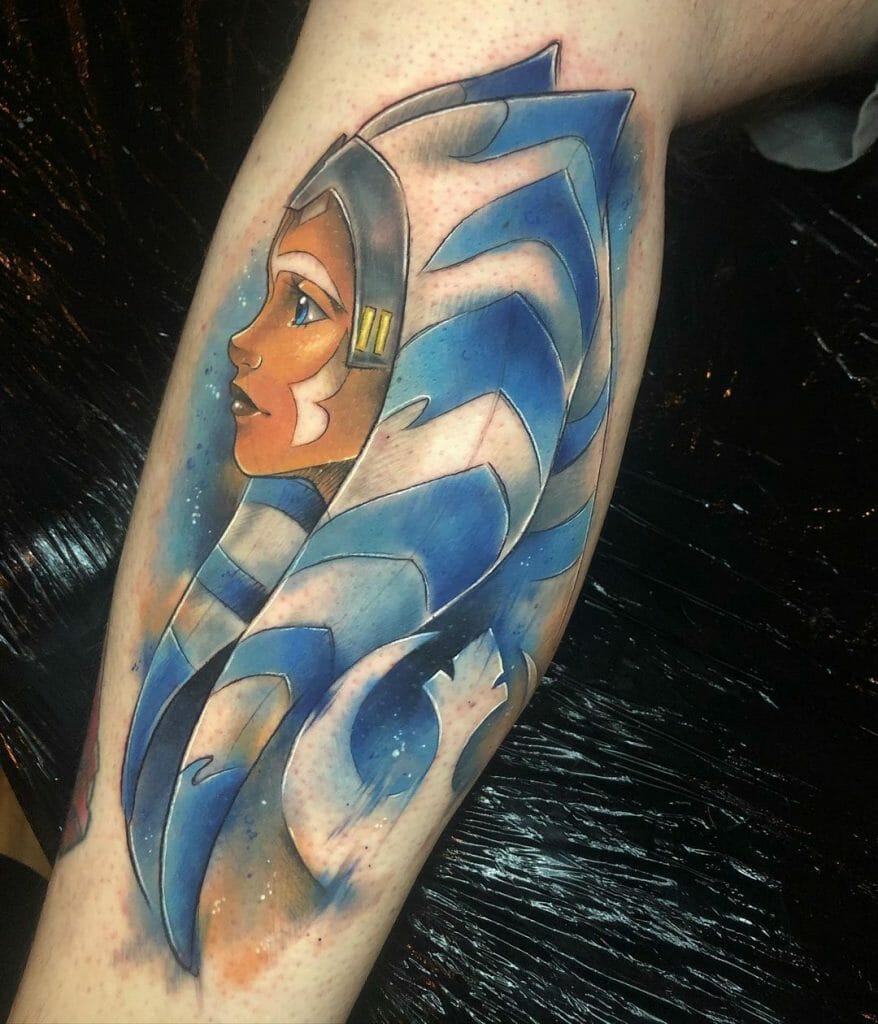 Ahsoka Tano Stars Wars Sleeve Tattoos