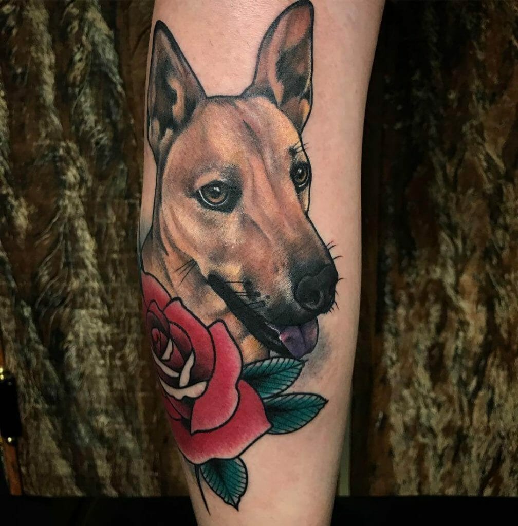 Amazing American Traditional Dog Tattoo For Dog Lovers