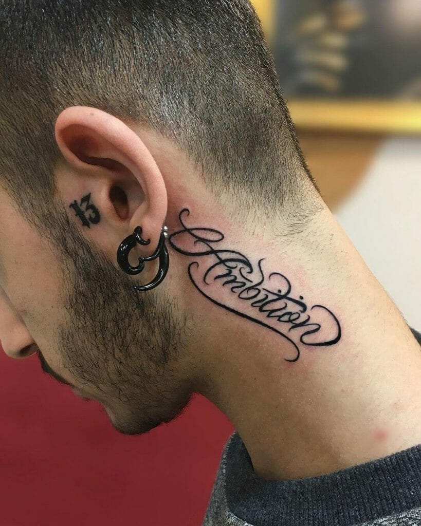 Ambition One Word Tattoo