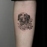 American Traditional Dog Tattoo
