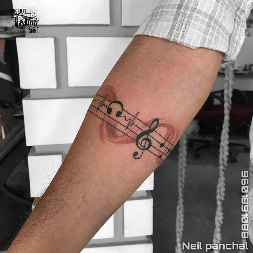 Armband Heartbeat Music Tattoo