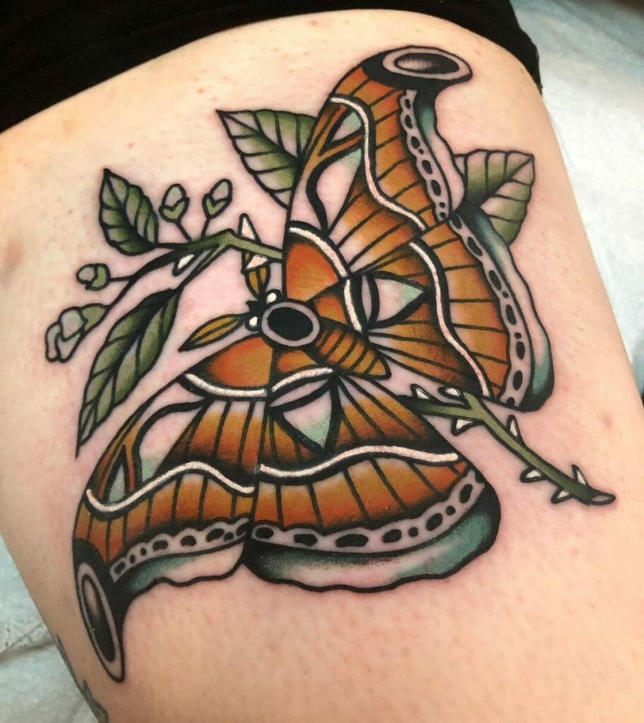 Atlas Cecropia Moth Tattoo
