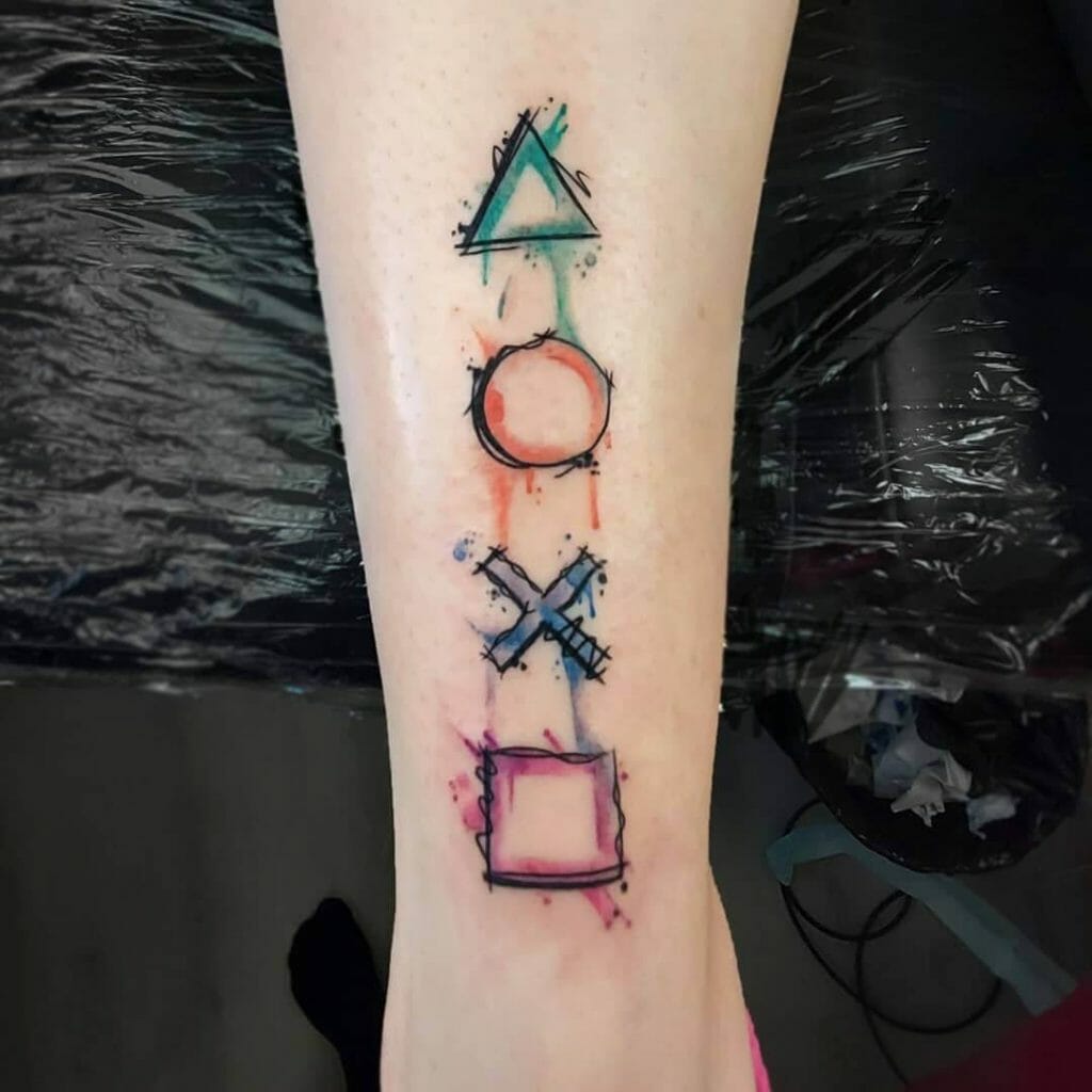 Awesome Play Station Button Tattoos For Gamers