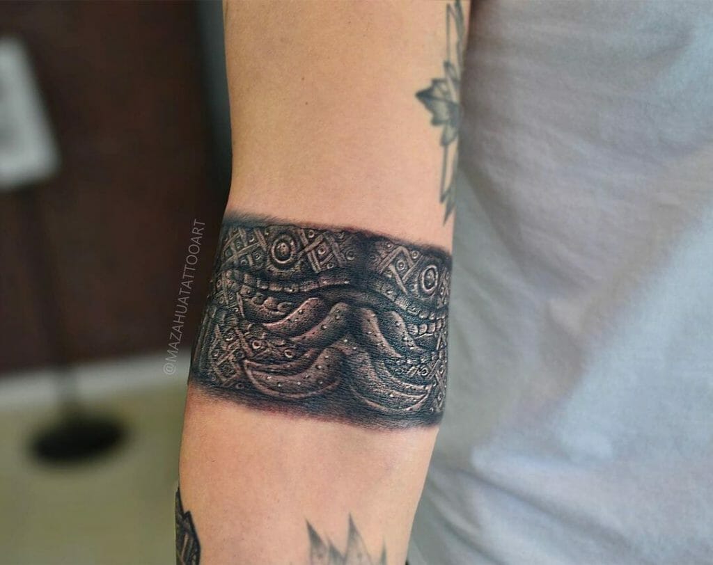 Aztec Band Tattoos Designs With Tribal Deities