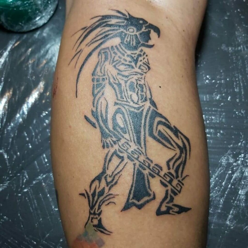 Aztec Eagle Warrior Skull Tattoo