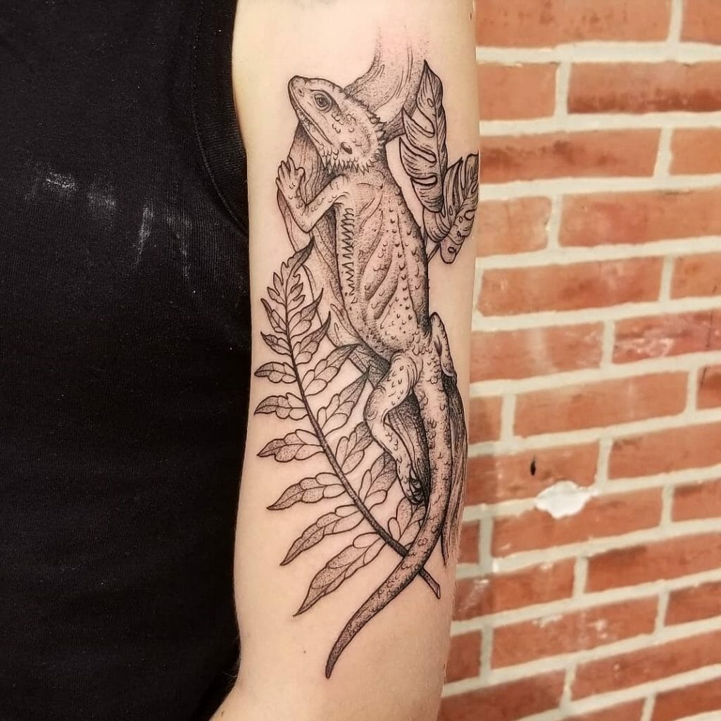 Bearded Dragon Tattoo Design On Arm