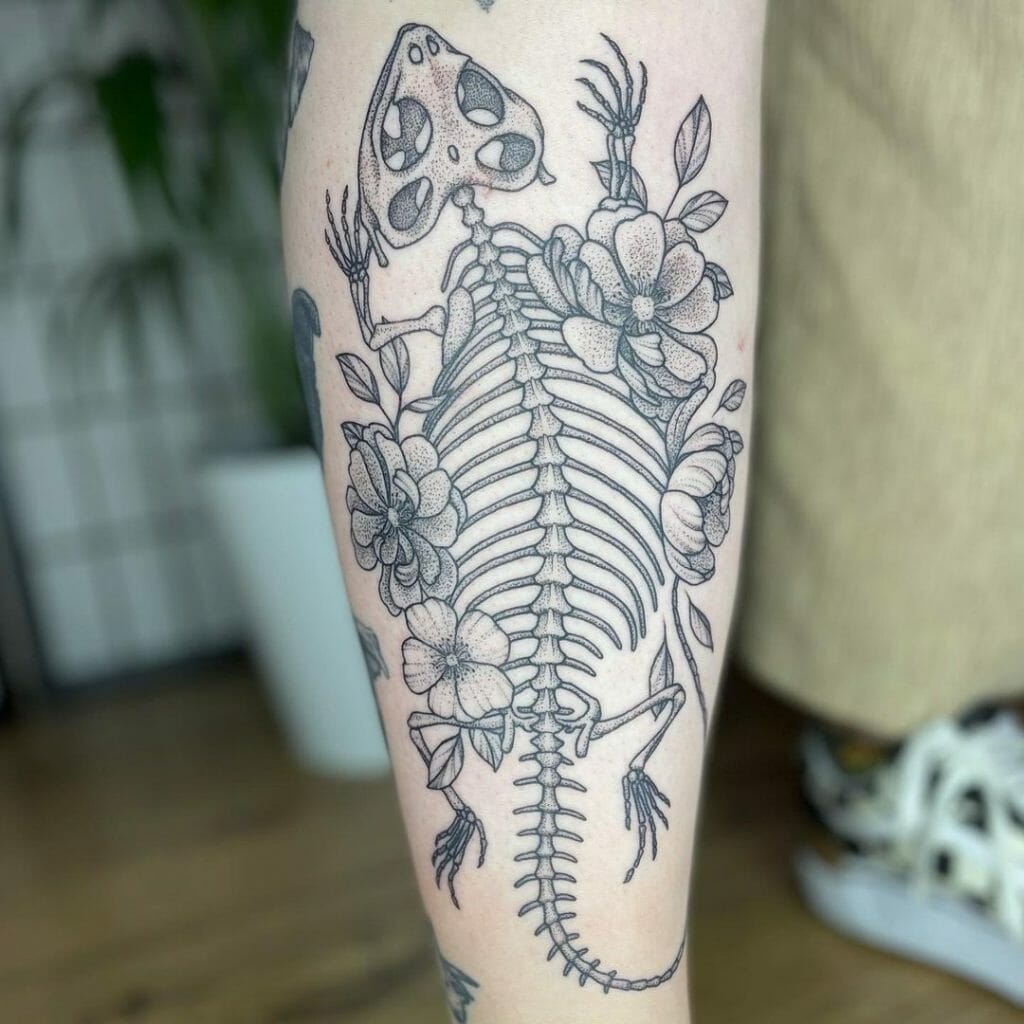 Bearded Dragon's Skeletal Structure Tattoo