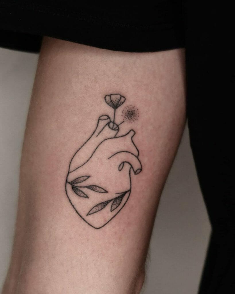 Beating Heart Minimalist Tattoo
