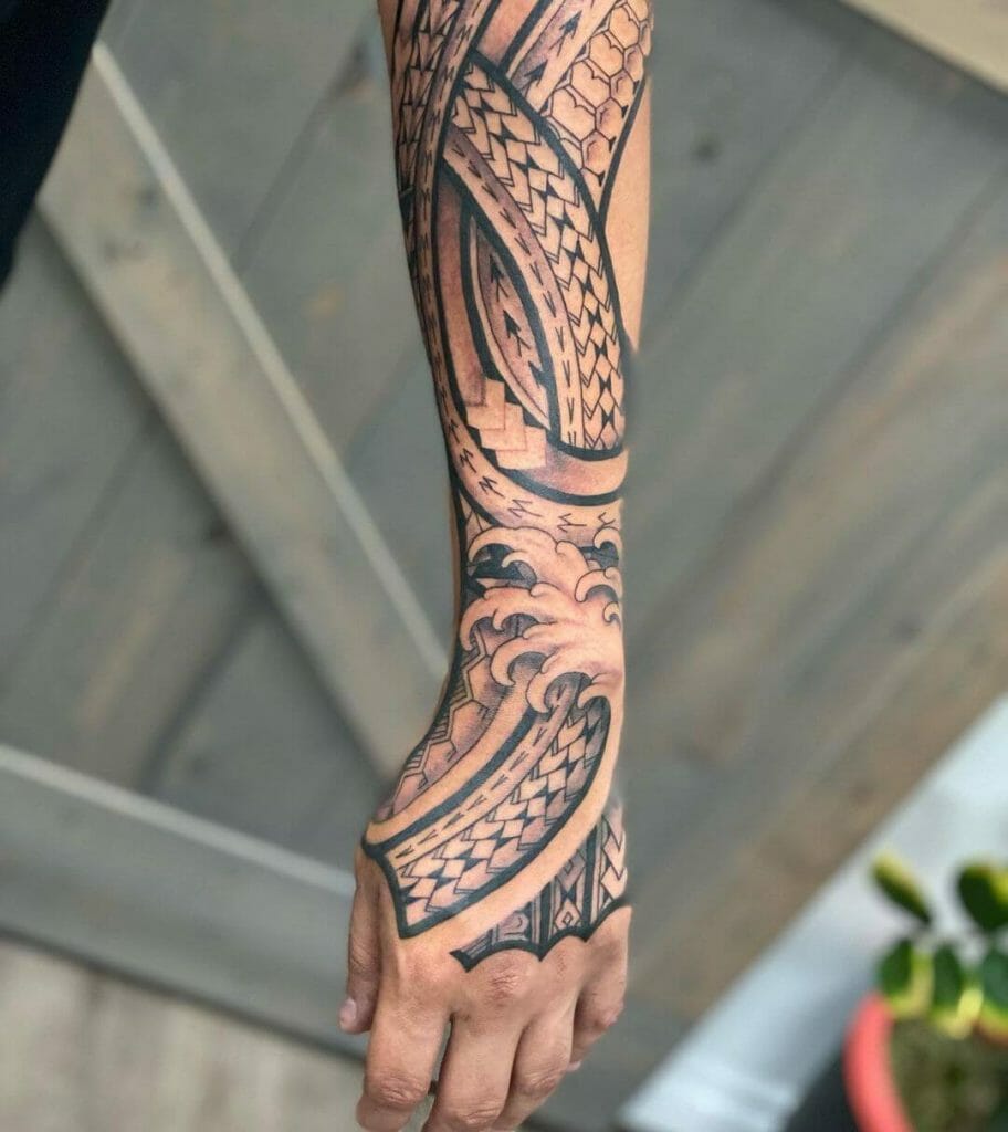 Beautiful And Nuanced Guamanian Tattoo For Sleeves
