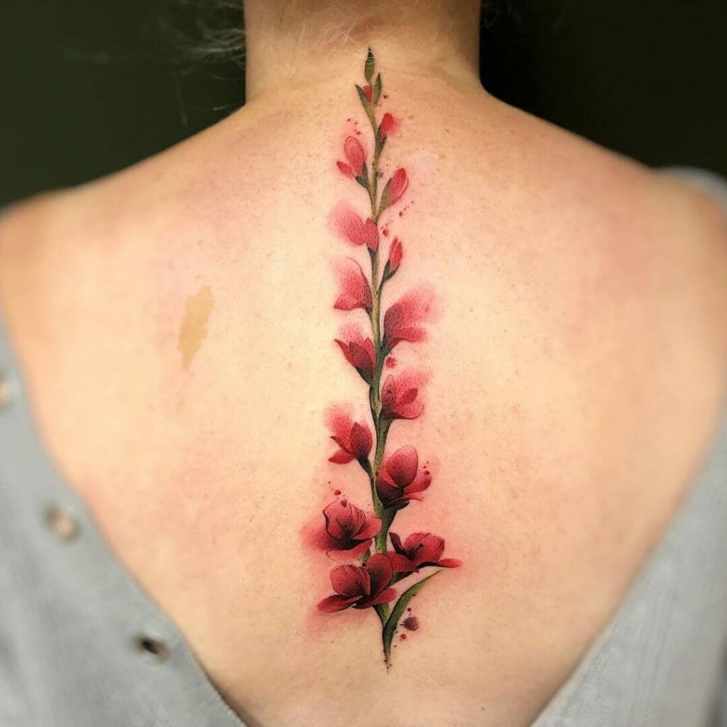Beautiful Gladiolus Flower Tattoo
