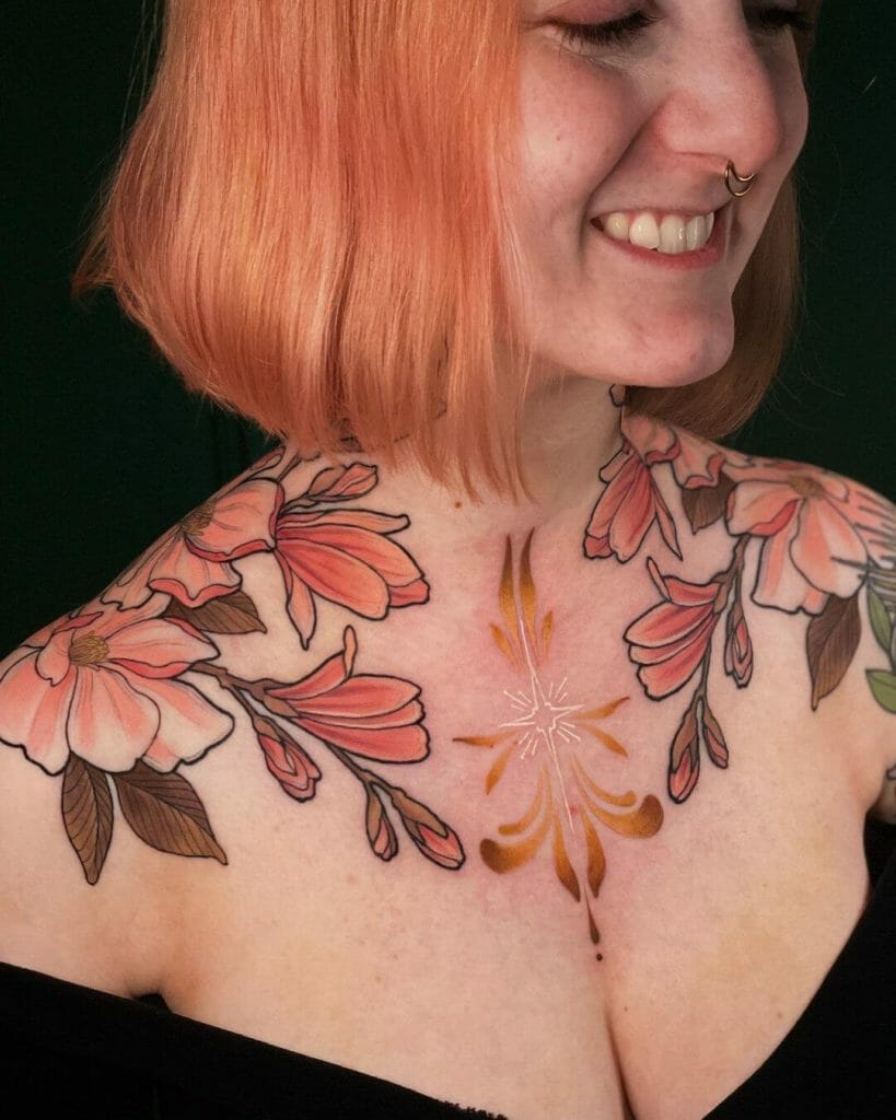 Beautiful Petals Which Look Good On Your Ribcage And Collarbones 