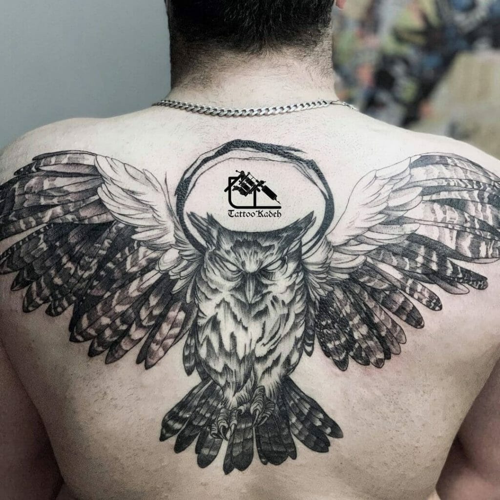 Bird Wing Tattoos On The Upper Back