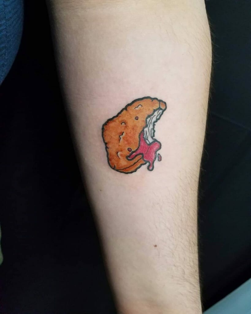 Bitten Chicken Nuggett Tattoo