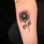 Sunflower Tattoo Black And Grey