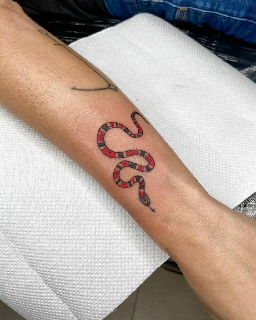 Black And Red Coral Snake Tattoos
