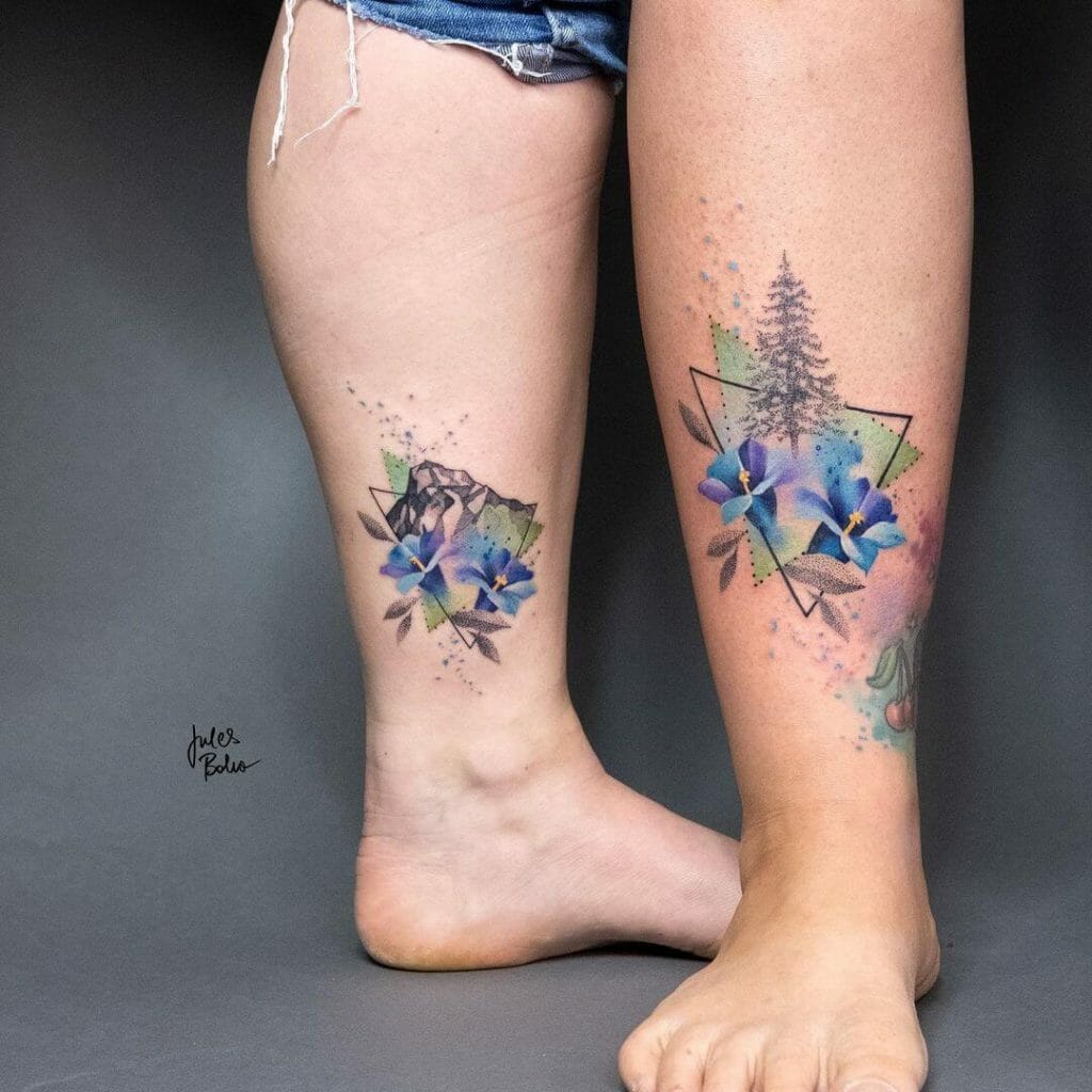 Blue Flower Tattoos
