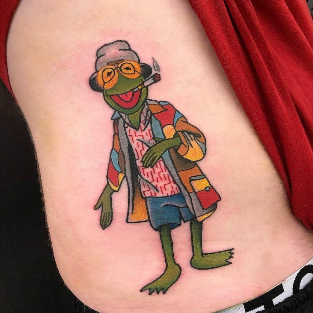 Boozed Out Kermit The Frog Tattoo