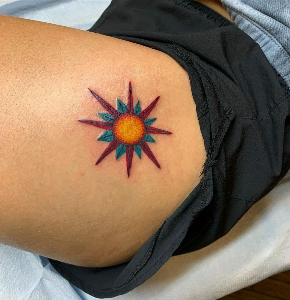 Bright Sun Tattoo Idea