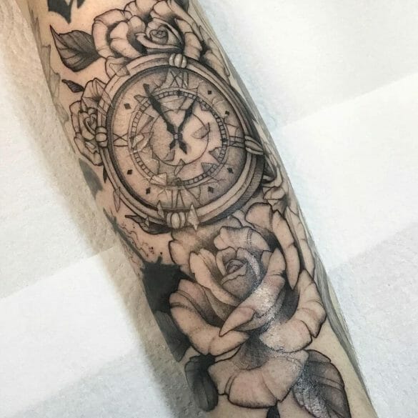 101 Best Clock Flower Tattoo Ideas That Will Blow Your Mind! - Outsons