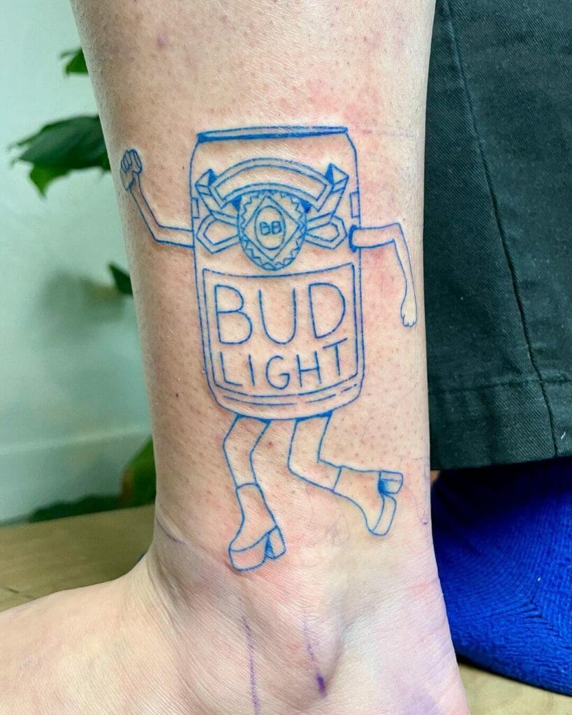Bud Light Line Art Tattoo