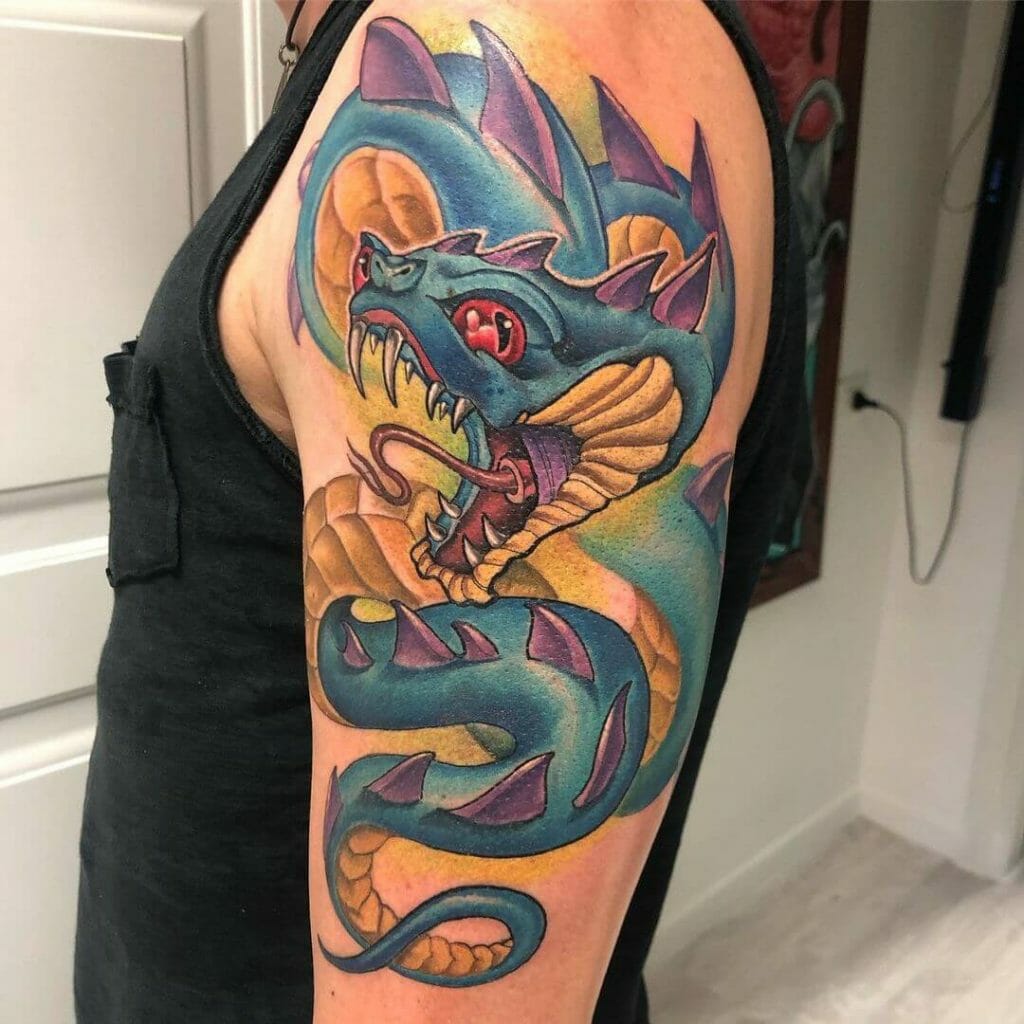 Cartoon Colorful Dragon Tattoo