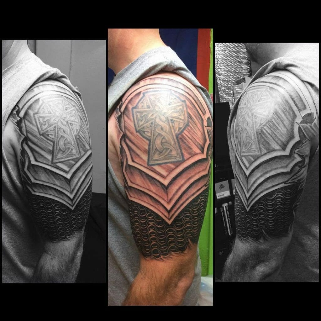 Celtic Armor Tattoo Designs With Cross